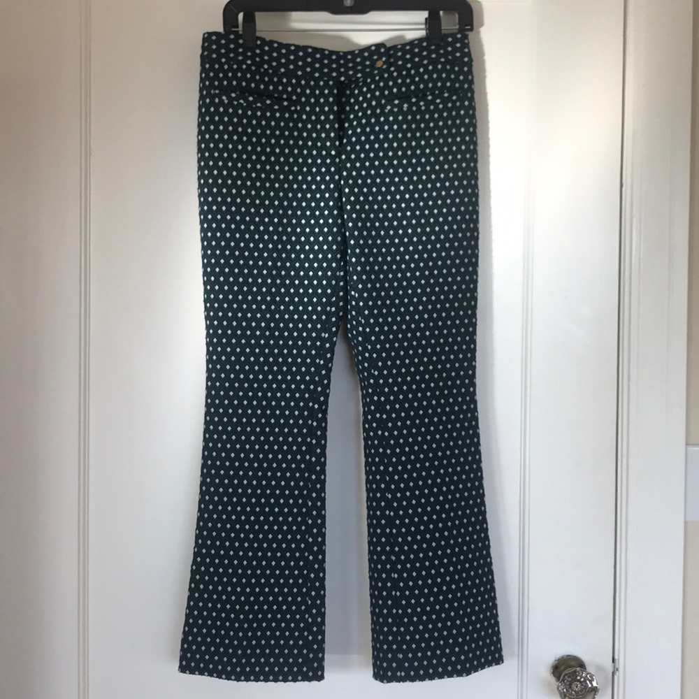 Patterned Slightly Flared Crop Pants - image 1